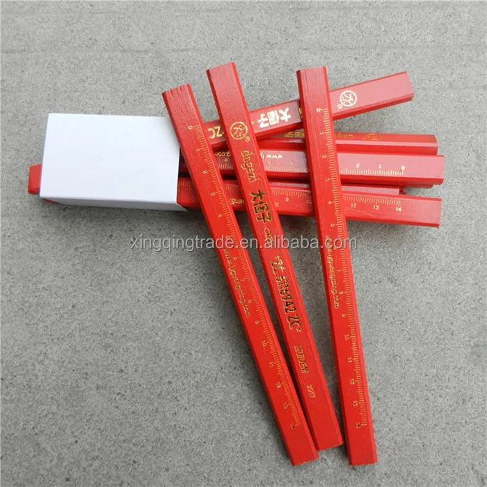 
Durable Octagonal Hard Black Lead Red Carpenter Pencil For Builder Woodwork 