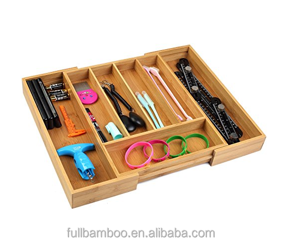 Бамбуковый органайзер для столовых приборов, бамбуковый ящик-органайзер, поднос, бамбуковый расширяемый органайзер для столовых приборов, лоток