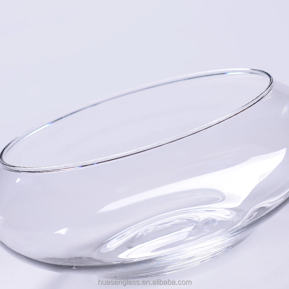 Creative Transparent Glass Fish Tank Round Desktop Goldfish Tank As Vase and Fish Bowl for Home Decoration or Office or Wedding