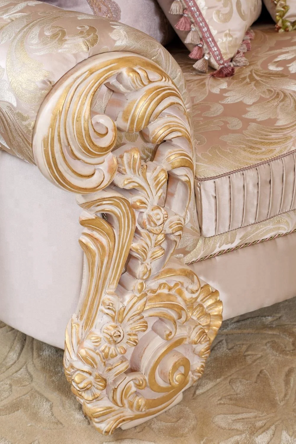 Bisini роскошный стильный чехол-накладка резной королевская мебель деревянный вид в разрезе классическая гостиная диван-BF07-10065