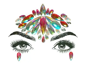 2021new fashion customized adhesive face Jewels and body crystal stickers