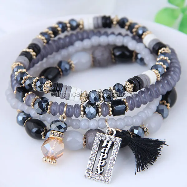 Bracelet Manchette Fantaisie Strass Multicolore Avec Breloque - Neuf Avec étiquettes - Modèle M23