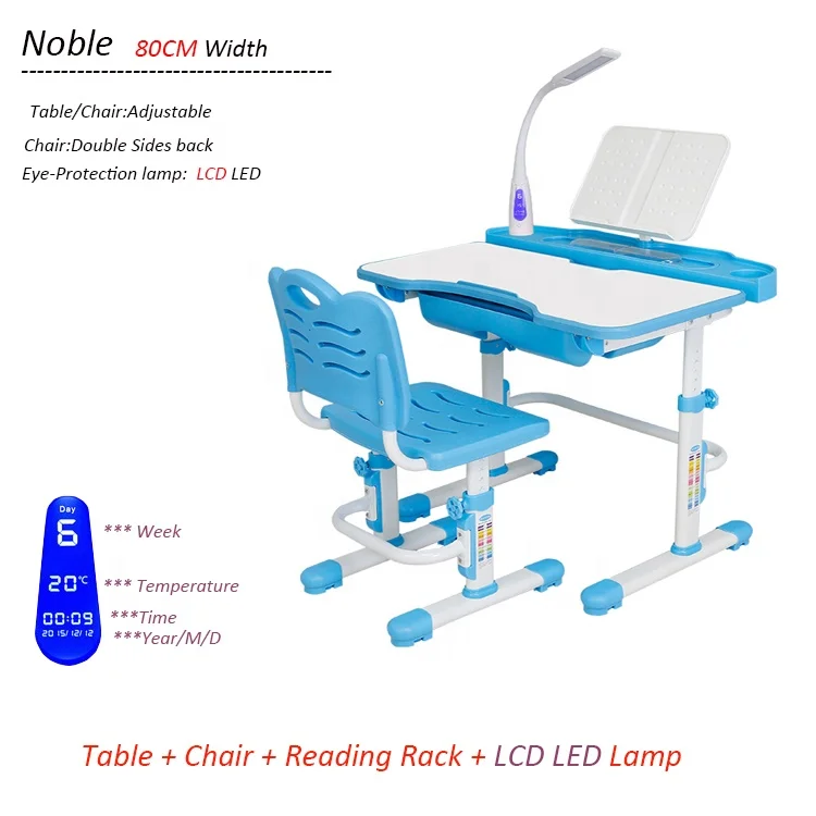 Folding Intelligent Study Table and Chair Set With Storage for Student or Kids