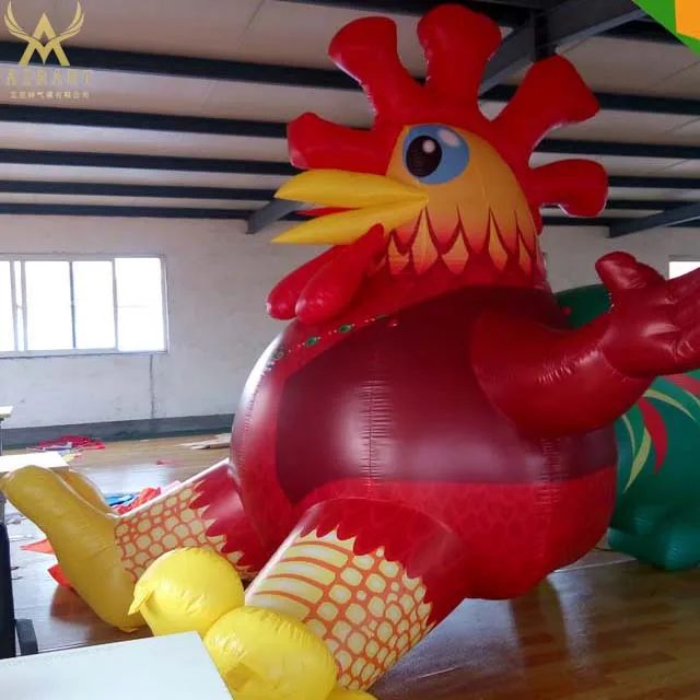Red Inflatable Giant Rooster Animal Custom Inflatable Hen for Advertising Inflatable