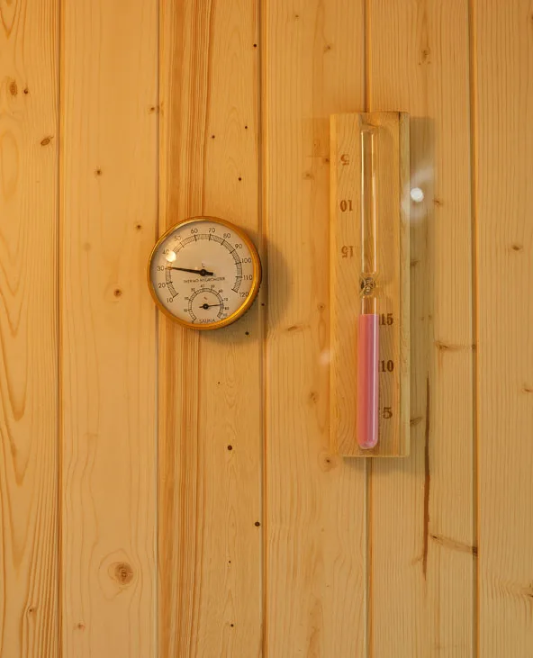 Black Steam Room with Wood Sauna Combined