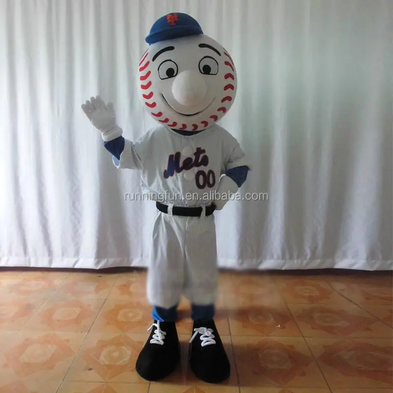 Baseball Ballplayer Mr Met Mascot Costume Animal Cosplay Adults Party Dress