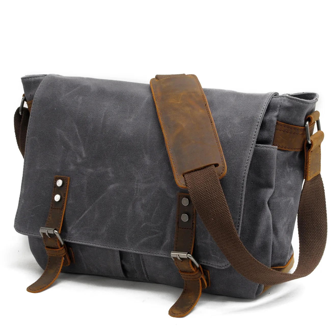 Briefcases shoulder canvas retro zipper buckle men messenger bag