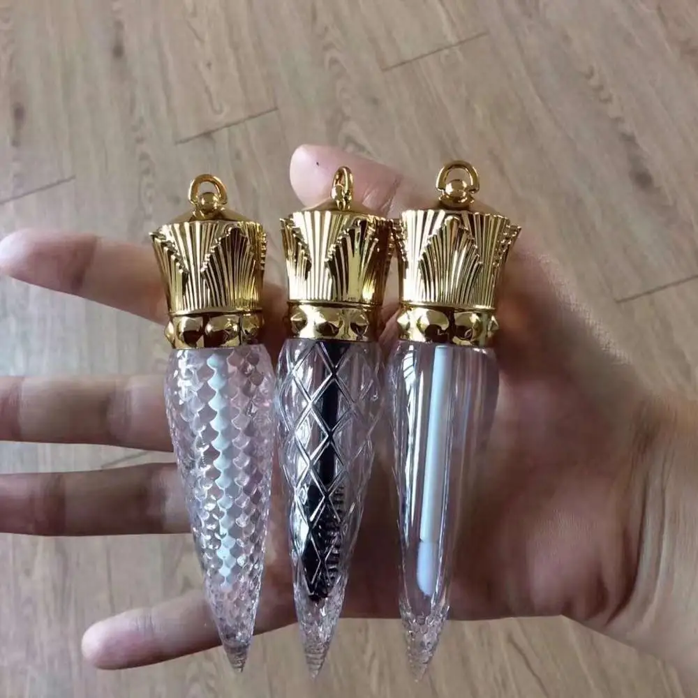 Пустая жидкая туба для блеска для губ Queen Gold Crown, 1 мл, 2 мл, 4 мл, многоразовые бутылки для инструментов для макияжа