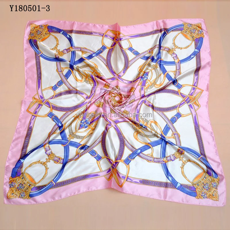 Custom Brand Design Digital Printing Famous Brand Scarf 2021 New Trending Silk Scarf
