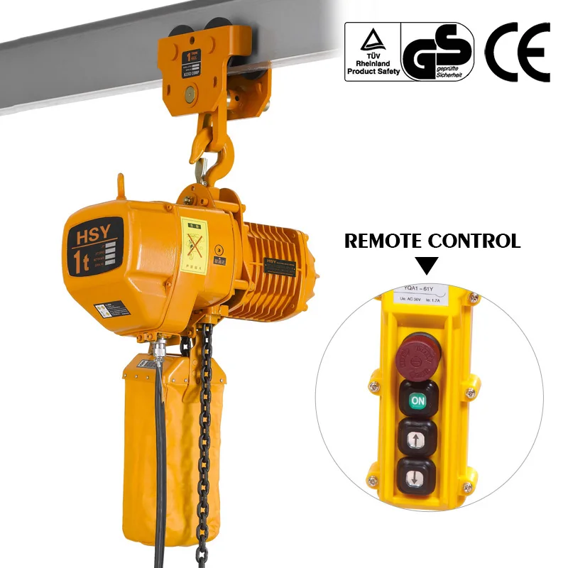 5 Ton New Electric Hoist with Electric Beam Trolley G80 Alloy Steel Chain CE Certified for Restaurant Use