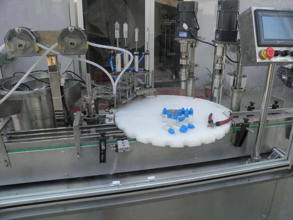 Automatic small glass plastic bottle capping e liquid juice essential oil eye drop filling machine