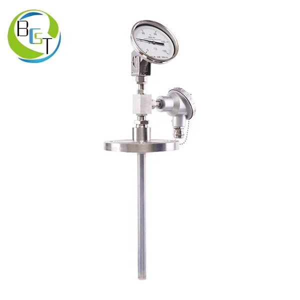 Bimetal Thermometer with PT100 RTD Sensor Temperature Transmitter
