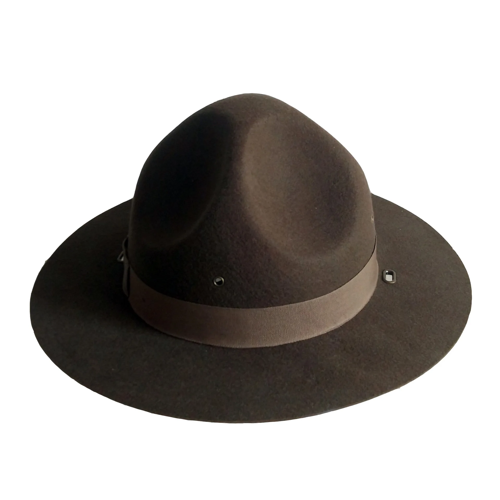 Cappello Fedora Ranger In Feltro Di Lana 100% - Colore Oliva, Impermeabile, Con Cinturino In Pelle Zaino Uomo Trekking