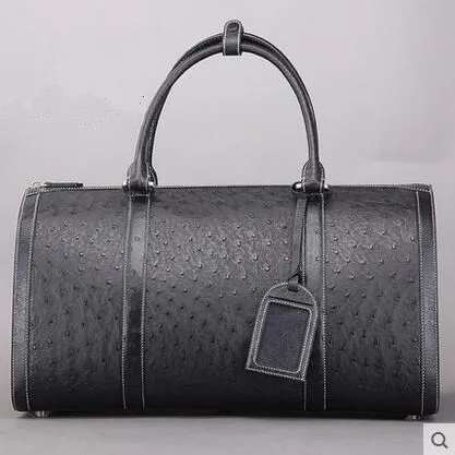 OEM ODM пользовательские роскошные качественные трендовые настоящие Страусиные кожаные женские мужские повседневные дорожные спортивные сумки от производителя