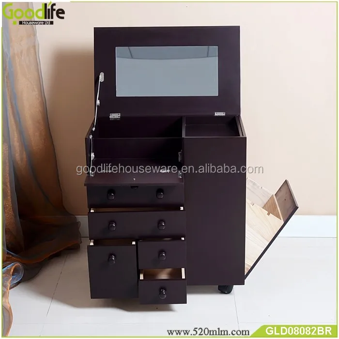 new style movable wooden makeup cabinet