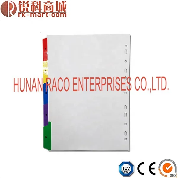 Raco Colorful Paper Cardboard File Dividers Index Document Paper Divider