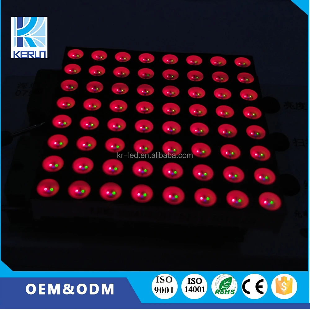 Semi-outdoor RGB 8X8 Dot Array 60x60mm Size Led Dot matrix Display for Bus Taximeter Display