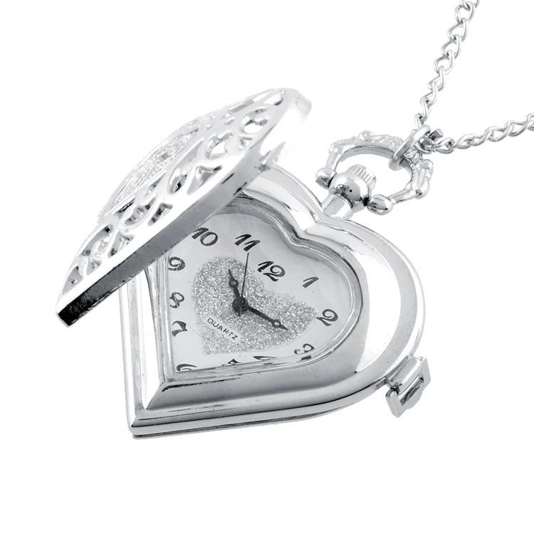 Heart Pocket Watches - Vintage Silver Bronze Key Chains display picture 1