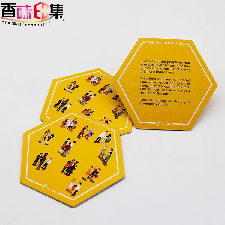 Custom Hexagon Coasters Cheap Cardboard Recycled Round Tissue Absorbent Paper Coaster Promare coaster