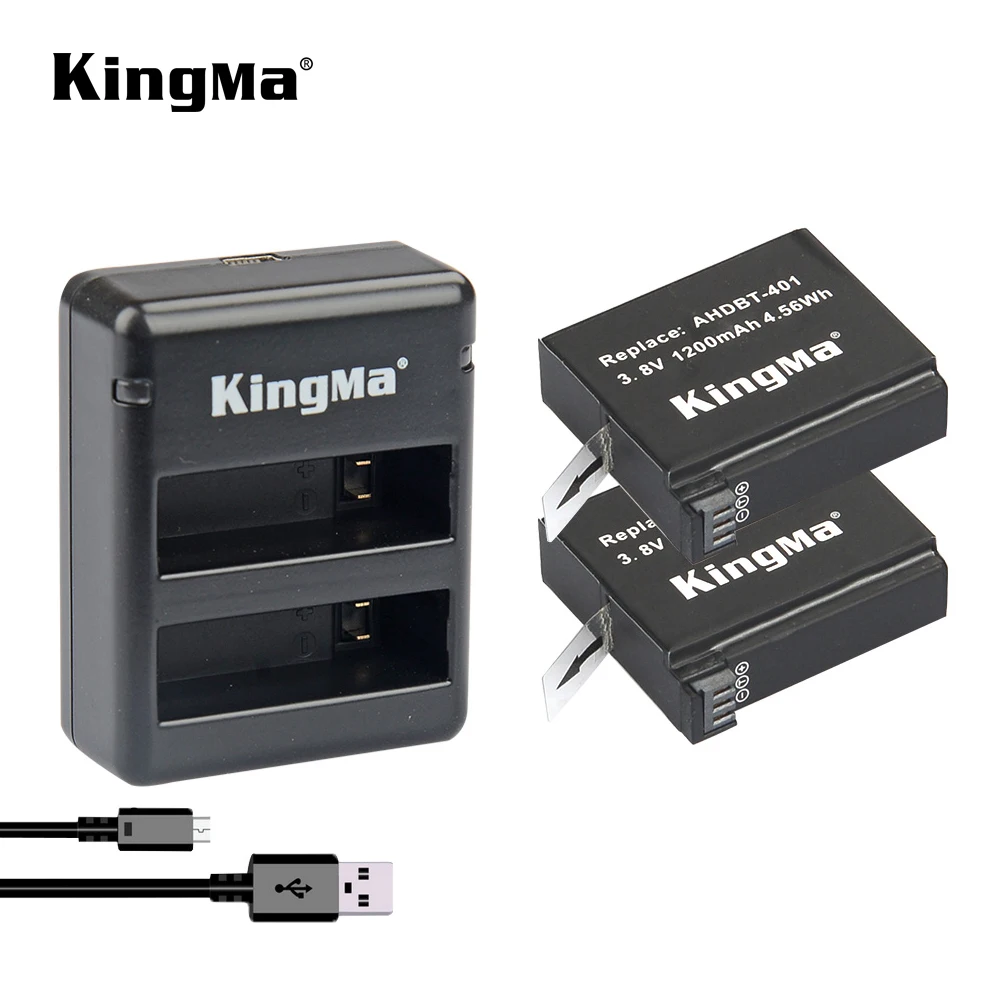 Kingma Battery 2 Pack And Dual Usb Charger For Gopro Hero 4 Ahdbt 401 Buy Dual Charger For Gopro Hero 4 Battery Charger For Gopro Hero 4 Battery And Dual Charger For Gopro Hero 4