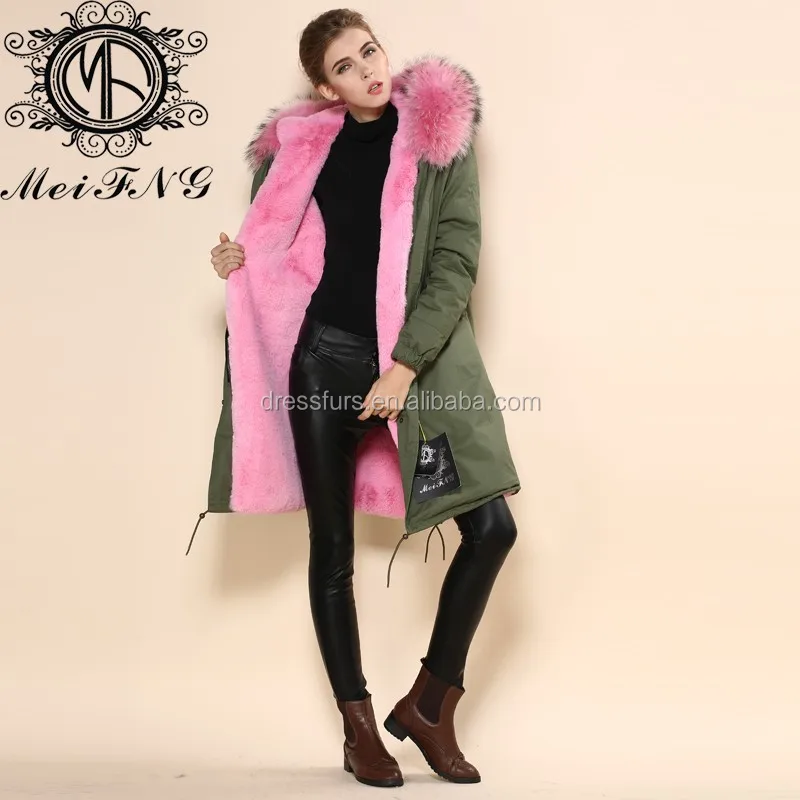 women's green coat with fur hood