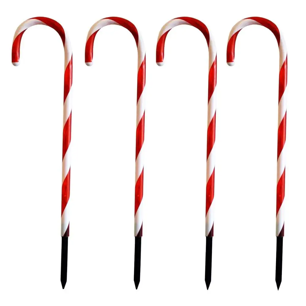 Пластиковые узором карамельной трости напольный производство Garden Stake светильник на солнечной