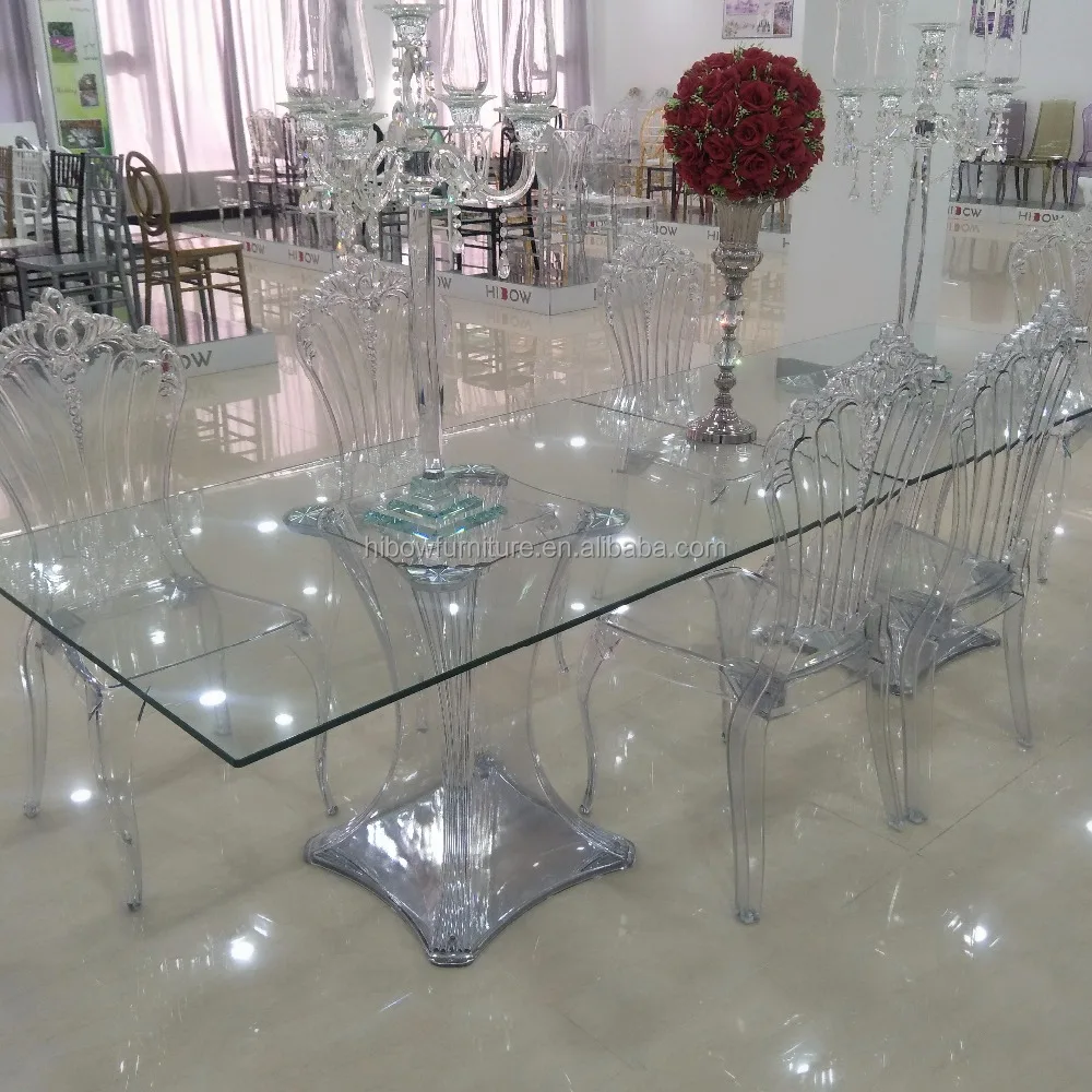 Modern Living Dining Room Table Furniture Homes Clear Plexiglass Acrylic Crystal Base Glass Transparent Rectangular Dining Table Buy Crystal Glass Table Legs