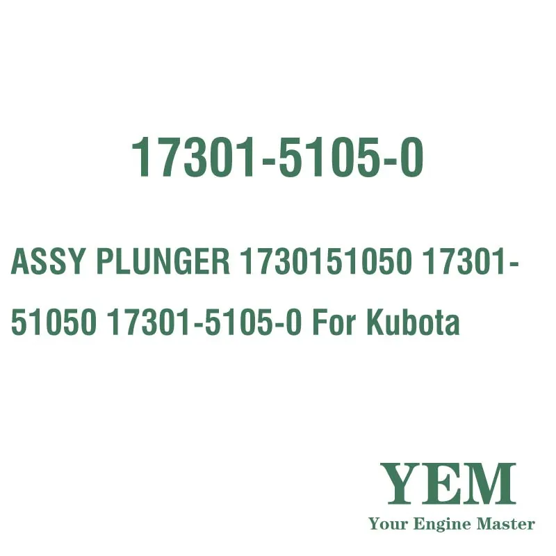 ASSY PLUNGER 1730151050 17301-51050 17301-5105-0 for Kubota