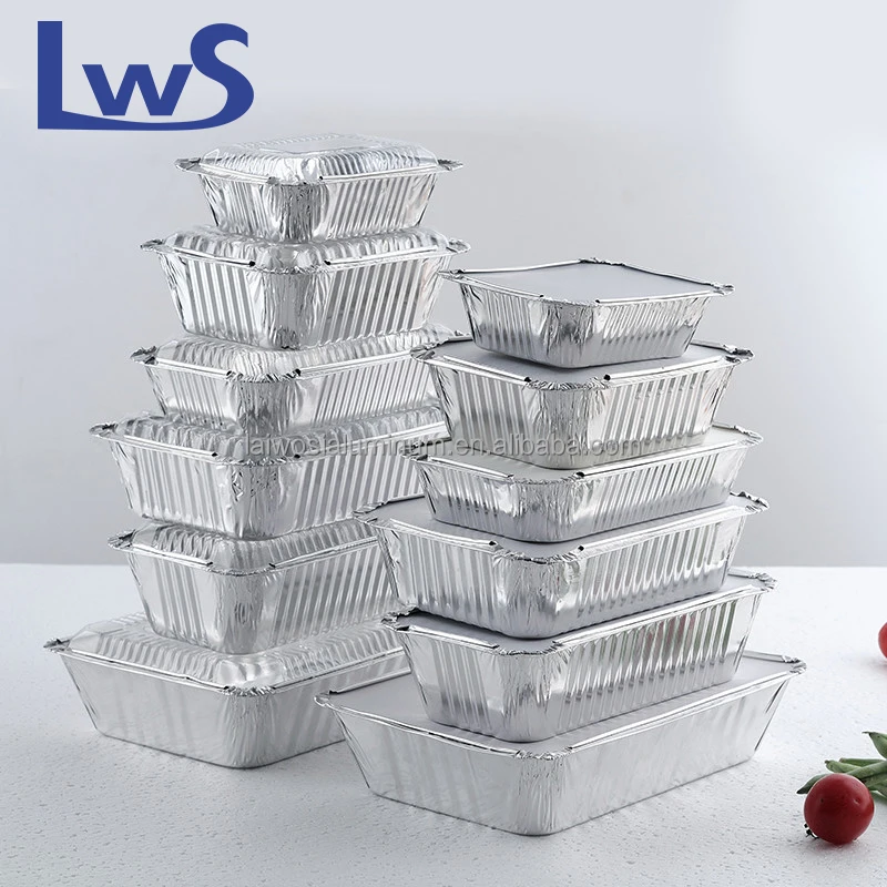 OEM Logo Aluminium Foil For Food Packing Disposable Small Foil Tray Small Aluminium Foil Container