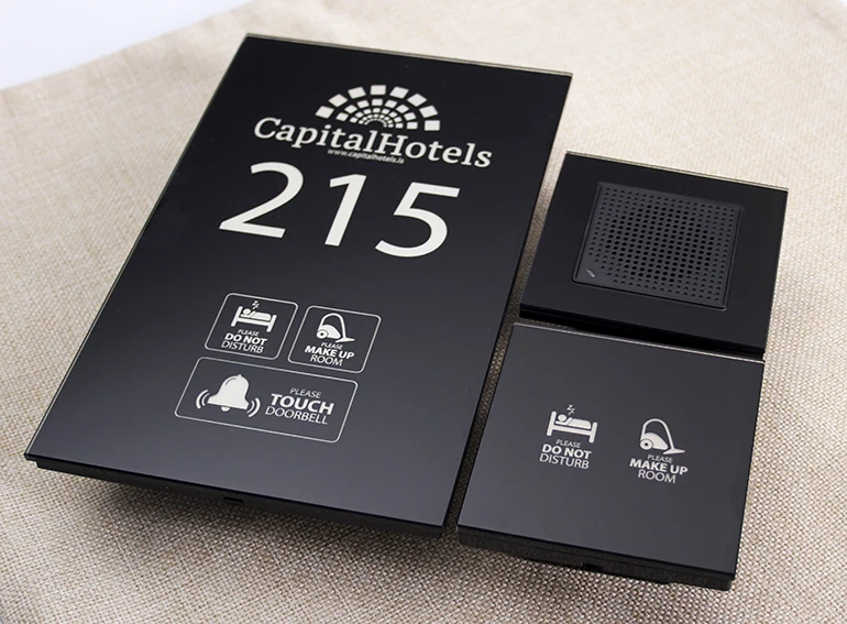 Room Number Doorplate Touchscreen Control Outside Panel Door Name Plates for Hotel