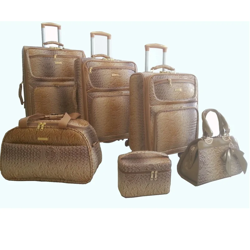 Brown Crocodile Skin Luggage Set – Tote&Carry