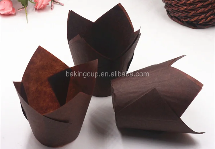 200 PCS Tulip Baking Cups With High Quality Greaseproof Paper Tulip Muffin Cup Cupcake Liners Muffin Wrappers Muffin Liners