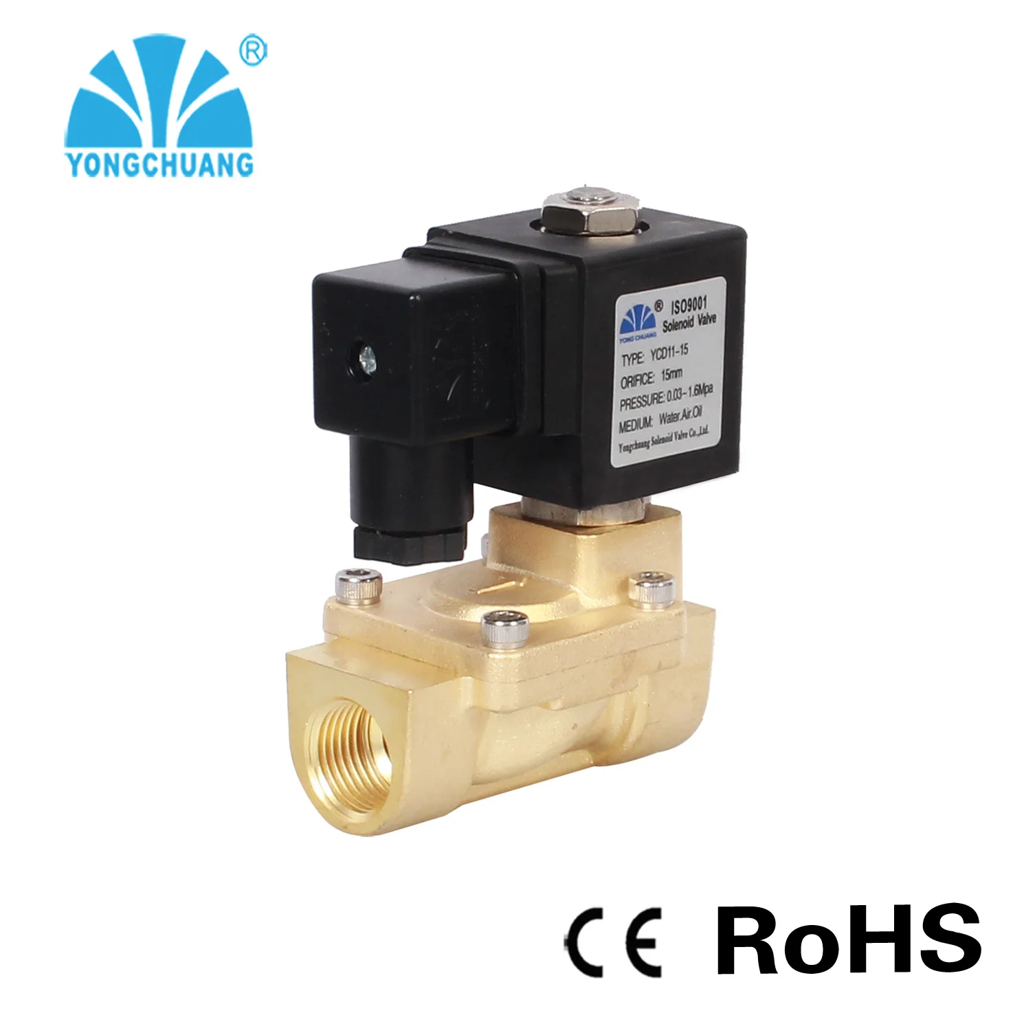 YONGCHUANG  YCD11/21 pilot Oprated Diaphragm Brass Water Solenoid Valve 3/4 for Tap Water Irrigation