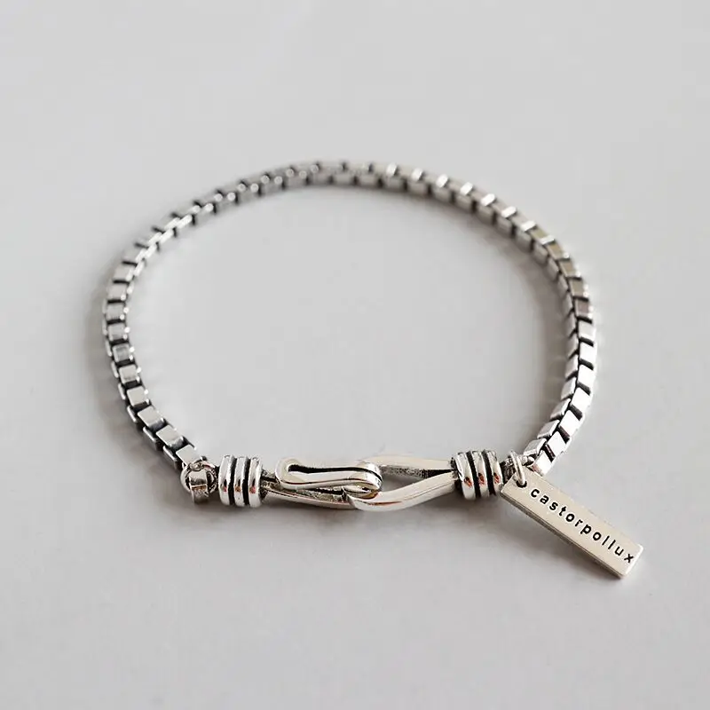 men's cuban link chain bracelet in sterling silver