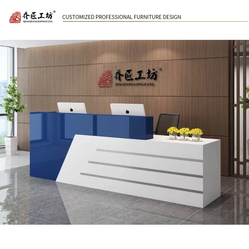 High End European Style Front Desk Reception Marble Reception Desk Office