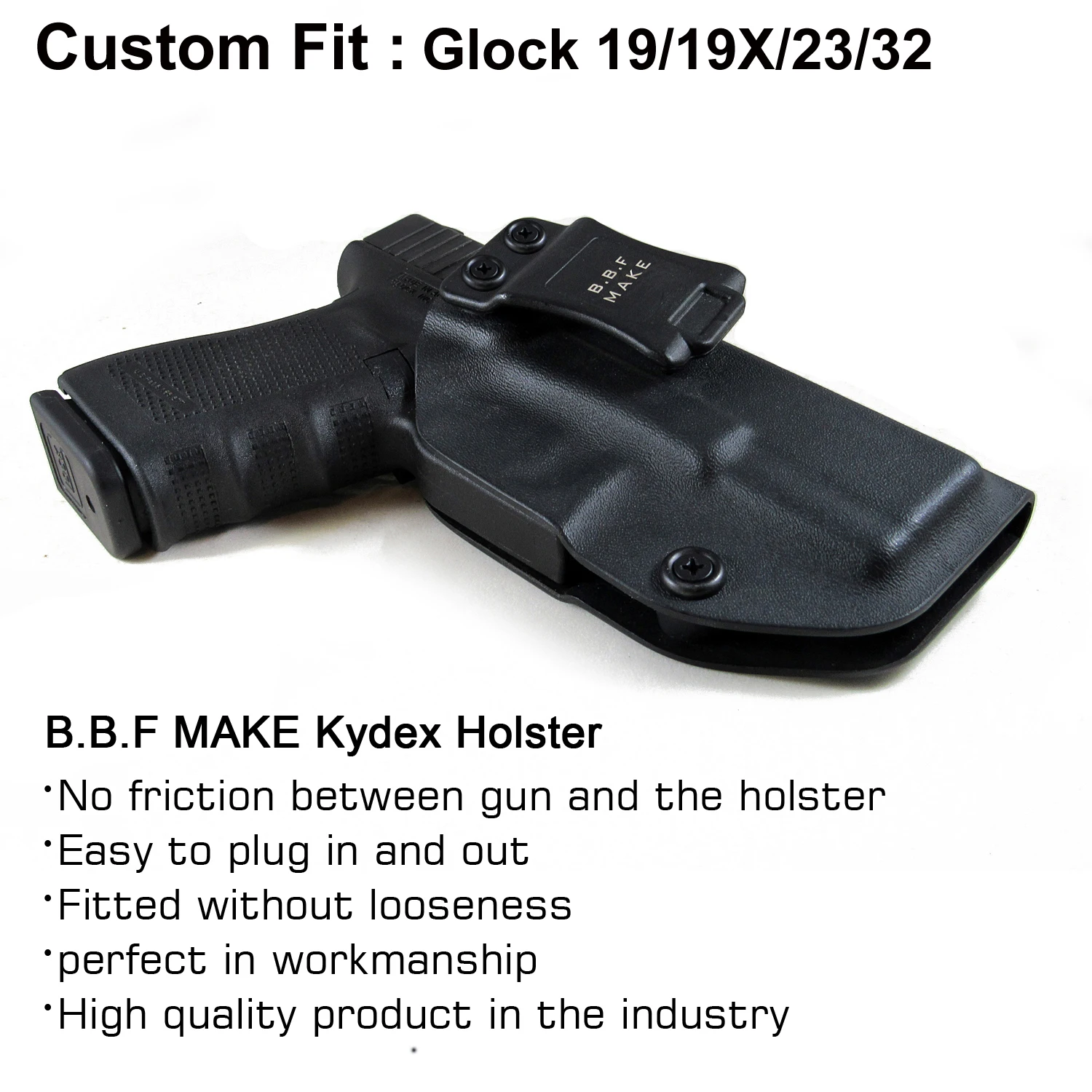 KYDEX IWB Holster Glock 19 19X 23 25 32 Cz P10 Gun Holsters Waistband Carry Concealed Holster  Pistol Case Guns Accessories