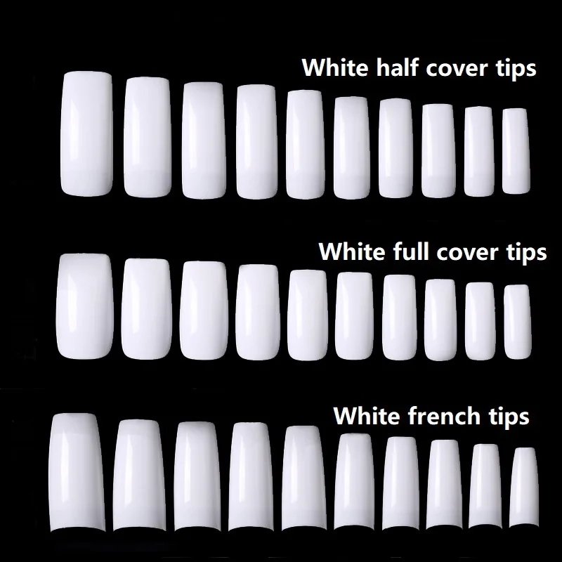 Yimart Korea 500pcs Pack White Full Cover Half Cover French Nail Art Tip Designs Press On Nails Buy Tips 500 Pcs Curved Nail Tips Artificial Nail Tips Product On Alibaba Com