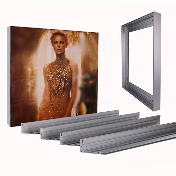 65mm Depth Seg Aluminum Extrusion Profiles Frameless Fabric Lightbox Frame Silver Color  Certified Decorations