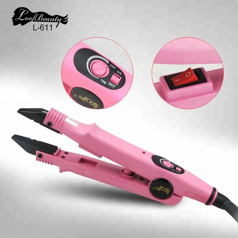 Loof по хорошей цене онлайн наращивание волос Инструменты трейво н железа 100-240V 210C/410F производитель Изогнутые с плоской матрицей и L-611 tefulong нагрева