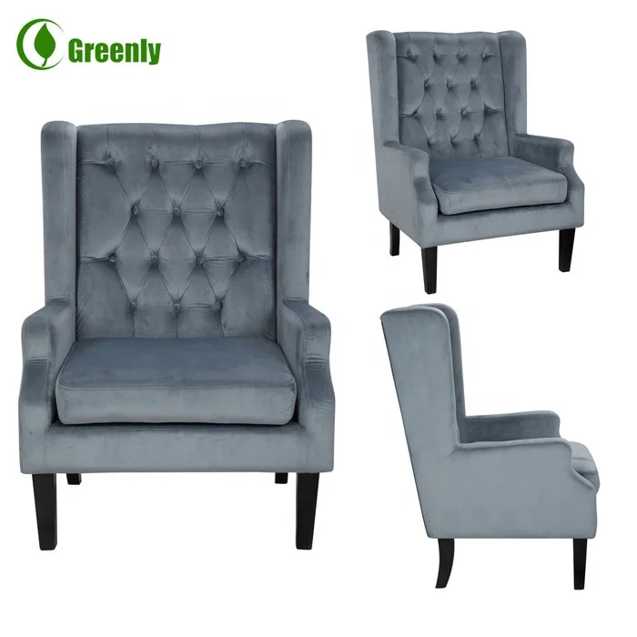 Французский стиль, античная мебель из массива дерева для гостиной, плюшевые пуговицы, Стеганный дизайн, клубный стул с акцентом
