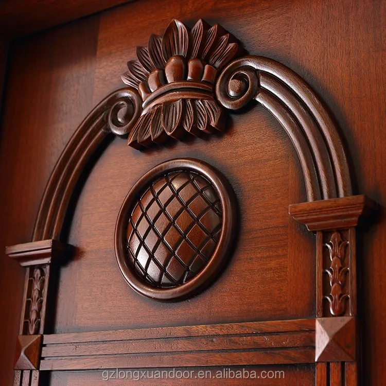 緑色の彫刻木製扉 2枚セット＊中国？ 緑色の彫刻木製扉 2枚セット＊中国？