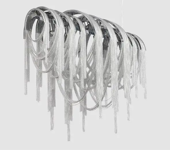 
Новые большие современные люстры из нержавеющей стали на цепочке для столовой 