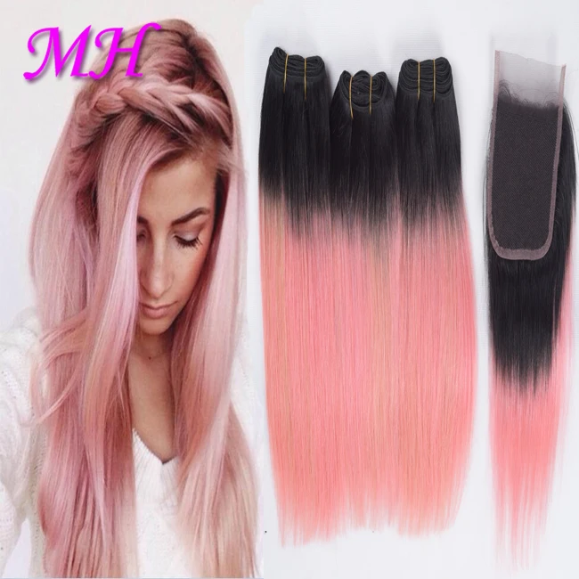 Human Hair Pink Weave Bundles Pink Hair Dye Ombre Hair Extension Lace  Closure - Buy Human Hair Pink Weave Bundles,Pink Hair Dye,Ombre Hair  Extension Lace Closure Product on 