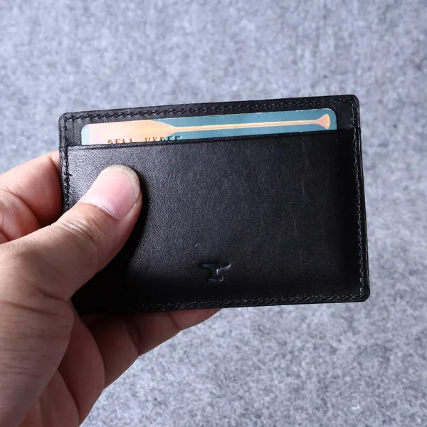 black leather card holder