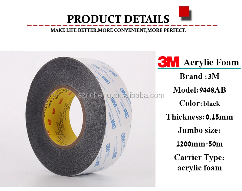 3m 9080ab black double sided tissue