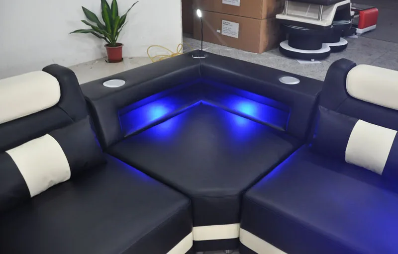 Led Light Modern Usb Music Player Living Room Sofas Set Furniture Multifunctional Sofas