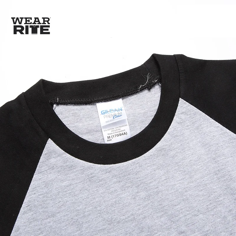 Double Needle Bottom Hems Raglan t Shirt