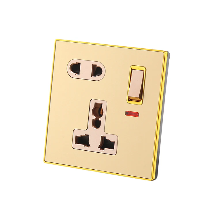 Multifunctional 5 Pin Switched Electric Light Wall Power Electric Socket and Switch Universal Socket Electric Socket