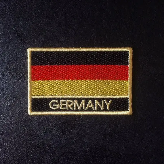 OEM Custom Germany Flag Patch Iron on Arm Embroidered Patches for Clothing