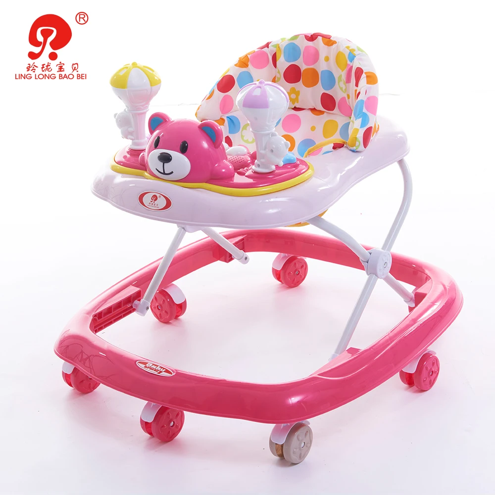China Kids Learn to Walk Cartoon Walking Toy Chair Musical Baby Walker with Stopper for Children